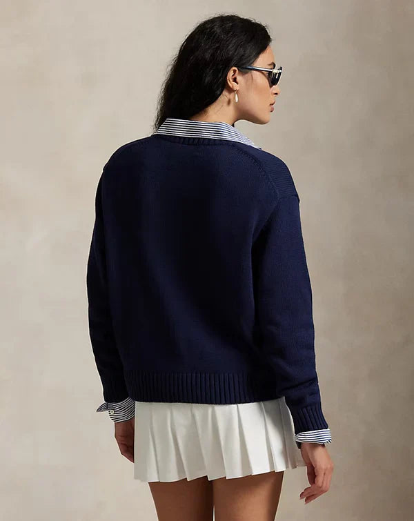 Rundhals-Pullover aus Baumwolle